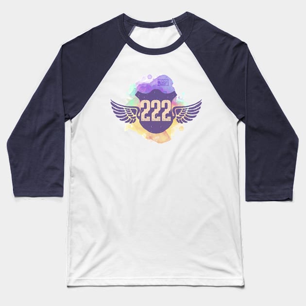 222 ANGEL WINGS PROTECTED UNIVERSE REPEATING NUMBERS Baseball T-Shirt by porcodiseno